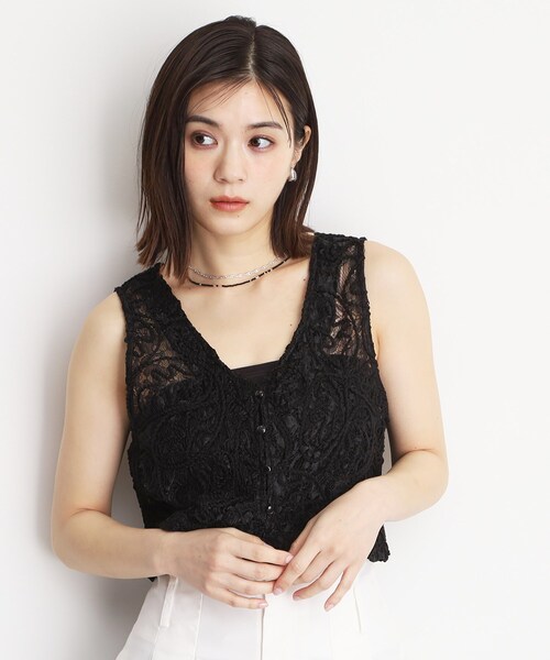 THE SHOP TK (ザ ショップ ティーケー )の「◆コード刺繍ベスト(ベスト・レディース・ベージュ系6/ブラック系6・99)」の1枚目の写真