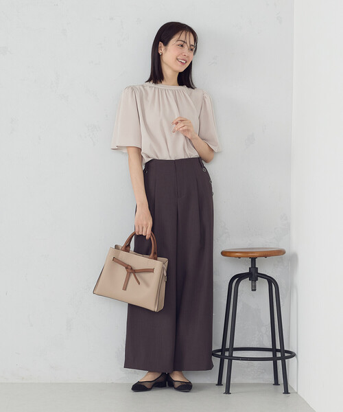 COMME CA ISM（コムサイズム）の「リボンあおりトートバッグ（トートバッグ・レディース・ベージュ/グレー/ブラック・FREE）」の5枚目の写真