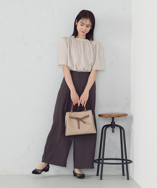 COMME CA ISM（コムサイズム）の「リボンあおりトートバッグ（トートバッグ・レディース・ベージュ/グレー/ブラック・FREE）」の6枚目の写真