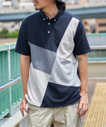 ikka | ブロックス鹿の子ナナメ切り替えポロシャツ(ポロシャツ)