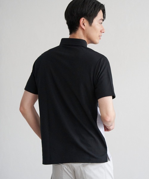 ikka(イッカ)の「ブロックス鹿の子ナナメ切り替えポロシャツ(ポロシャツ・メンズ・ホワイト/グリーン/ネイビー/ブラック・M/L/XL/S)」の16枚目の写真