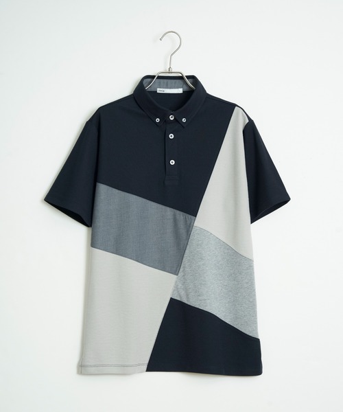 ikka(イッカ)の「ブロックス鹿の子ナナメ切り替えポロシャツ(ポロシャツ・メンズ・ホワイト/グリーン/ネイビー/ブラック・M/L/XL/S)」の17枚目の写真