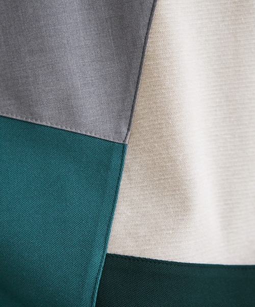 ikka(イッカ)の「ブロックス鹿の子ナナメ切り替えポロシャツ(ポロシャツ・メンズ・ホワイト/グリーン/ネイビー/ブラック・M/L/XL/S)」の6枚目の写真