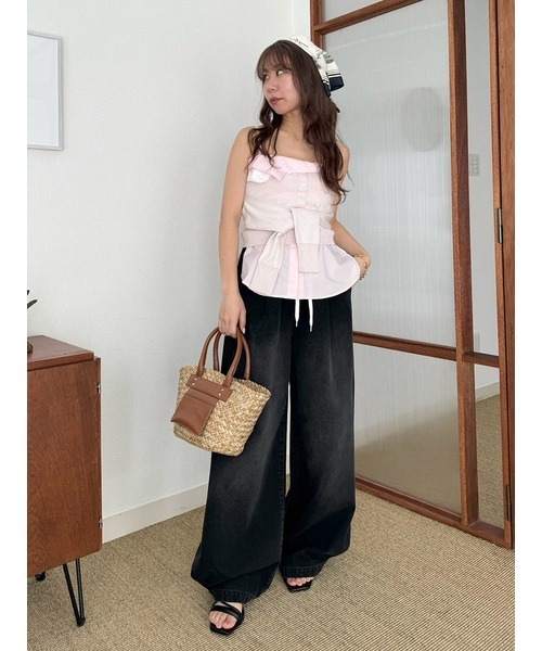 LILYBROWN ワイドレッグイージーデニムパンツ セール】【ZOZO限定カラー】ワイドレッグイージーデニムパンツ