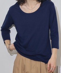 T/Cフライススリムフィット7分袖クルーネックTEE