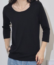 T/Cフライススリムフィット7分袖クルーネックTEE