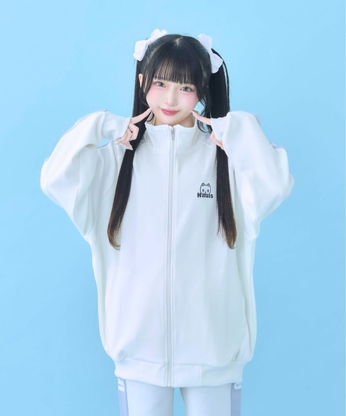 Hauls(ハウルズ)の「新!ネ申おジャージ参上!(ジャージ・レディース・ブラック/サックスブルー/ホワイト/ピンク/ホワイト系その他/グレー/アイボリー/ブルー系その他/ライトパープル・F/XL)」の19枚目の写真