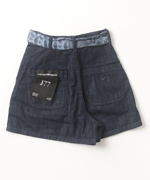EMPORIO ARMANI（エンポリオアルマーニ）の「【エンポリオ アルマーニ】ハイライズ ショートパンツ J77 デニム プリントサッシュ（デニムパンツ・レディース・インディゴブルー・28inch/25inch/26inch）」の5枚目の写真