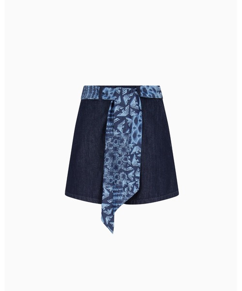 EMPORIO ARMANI（エンポリオアルマーニ）の「【エンポリオ アルマーニ】ハイライズ ショートパンツ J77 デニム プリントサッシュ（デニムパンツ・レディース・インディゴブルー・28inch/25inch/26inch）」の6枚目の写真