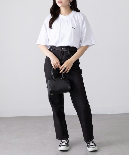 PENNEYS(ぺニーズ)の「【THE FOX】別注 キツネワッペンRound body ワンポイントTシャツ 丸胴キツネTシャツ(Tシャツ/カットソー・レディース・ブラック/ホワイト・M/S)」の9枚目の写真