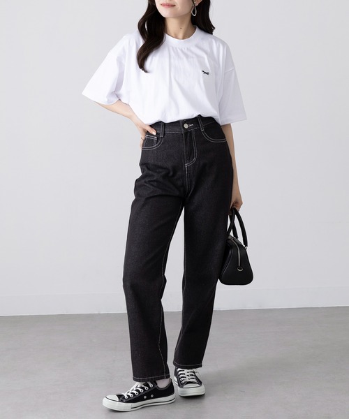 PENNEYS(ぺニーズ)の「【THE FOX】別注 キツネワッペンRound body ワンポイントTシャツ 丸胴キツネTシャツ(Tシャツ/カットソー・レディース・ブラック/ホワイト・M/S)」の10枚目の写真
