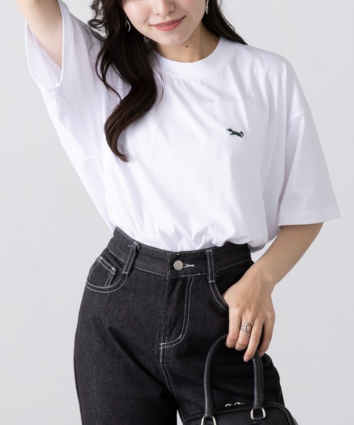 PENNEYS(ぺニーズ)の「【THE FOX】別注 キツネワッペンRound body ワンポイントTシャツ 丸胴キツネTシャツ(Tシャツ/カットソー・レディース・ブラック/ホワイト・M/S)」の4枚目の写真