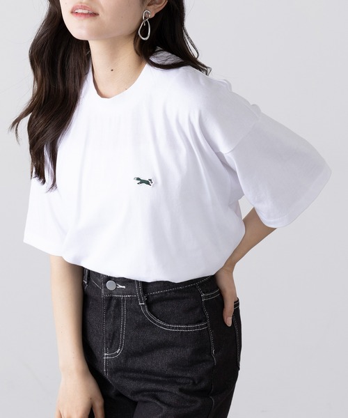 PENNEYS(ぺニーズ)の「【THE FOX】別注 キツネワッペンRound body ワンポイントTシャツ 丸胴キツネTシャツ(Tシャツ/カットソー・レディース・ブラック/ホワイト・M/S)」の5枚目の写真