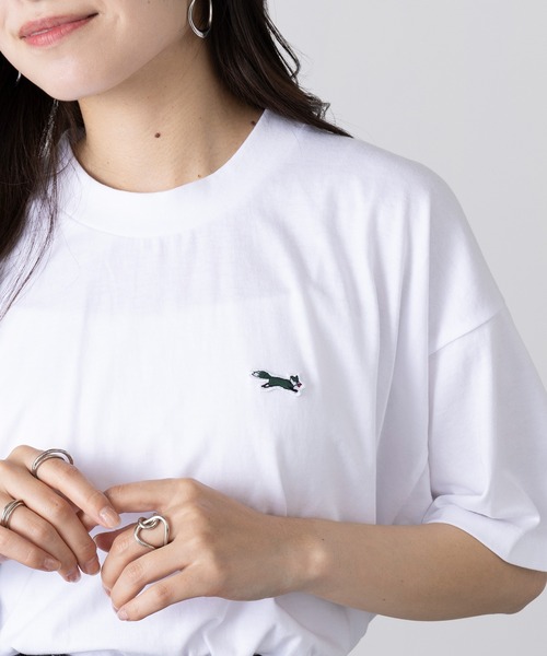 PENNEYS(ぺニーズ)の「【THE FOX】別注 キツネワッペンRound body ワンポイントTシャツ 丸胴キツネTシャツ(Tシャツ/カットソー・レディース・ブラック/ホワイト・M/S)」の8枚目の写真