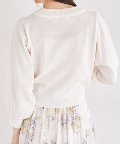 tocco closet(トッコ クローゼット)の「取り外し可能なビジューリボン付きカーディガン(カーディガン/ボレロ・レディース・ブラック/ホワイト/ピンク・M)」の8枚目の写真