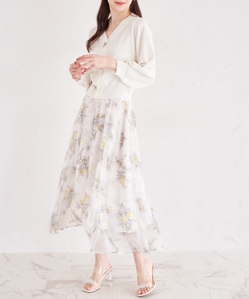 tocco closet(トッコ クローゼット)の「取り外し可能なビジューリボン付きカーディガン(カーディガン/ボレロ・レディース・ブラック/ホワイト/ピンク・M)」の5枚目の写真