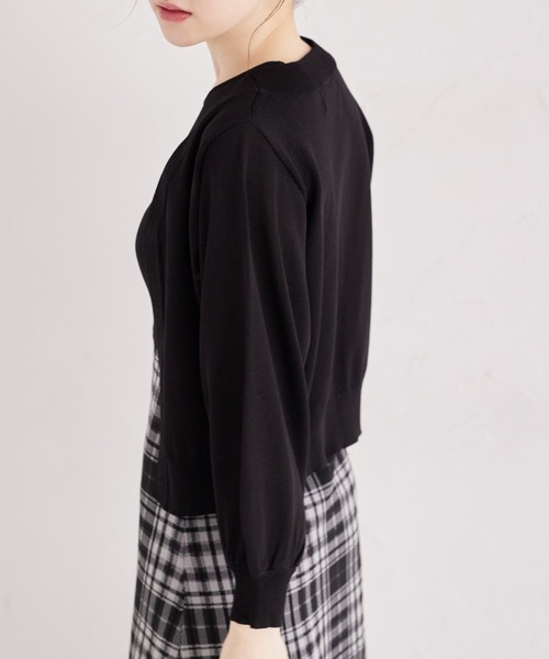 tocco closet(トッコ クローゼット)の「取り外し可能なビジューリボン付きカーディガン(カーディガン/ボレロ・レディース・ブラック/ホワイト/ピンク・M)」の12枚目の写真