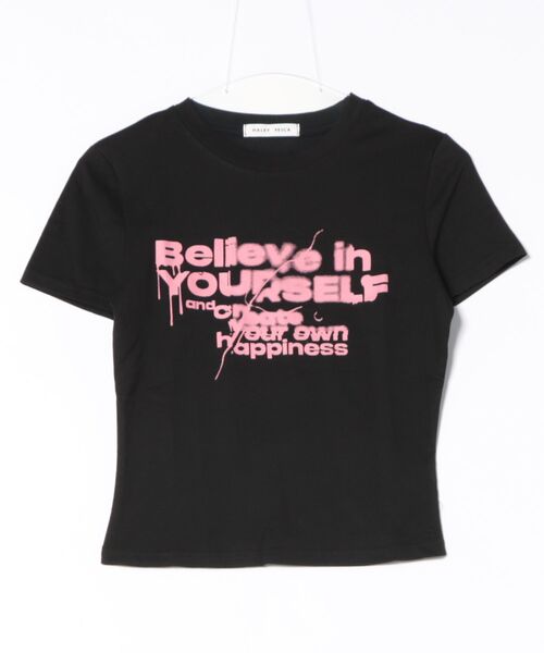 HALEY PESCA(ヘーリーペスカ)の「HALEY PESCA/フロントロゴ グラフィックプリントTシャツ(Tシャツ/カットソー・レディース・ブラック/ホワイト・SMALL/MEDIUM)」の14枚目の写真