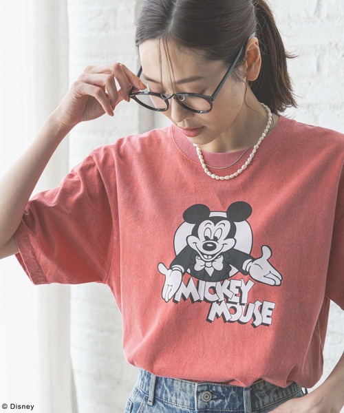 GLOBAL WORK（グローバルワーク）の「MICKEY/プリントT半袖/492616（Tシャツ/カットソー・レディース・レッド/オフホワイト/ブルー/ブラック・MEDIUM/LARGE）」の4枚目の写真