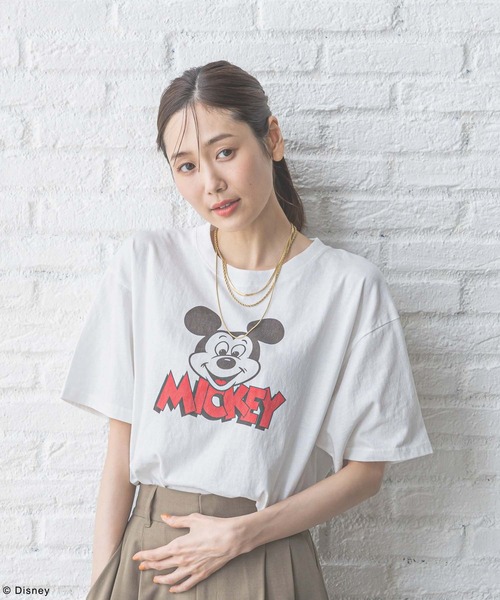 GLOBAL WORK（グローバルワーク）の「MICKEY/プリントT半袖/492616（Tシャツ/カットソー・レディース・レッド/オフホワイト/ブルー/ブラック・MEDIUM/LARGE）」の17枚目の写真