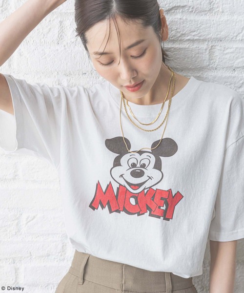 GLOBAL WORK（グローバルワーク）の「MICKEY/プリントT半袖/492616（Tシャツ/カットソー・レディース・レッド/オフホワイト/ブルー/ブラック・MEDIUM/LARGE）」の18枚目の写真