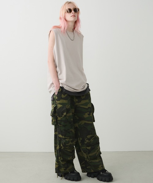 AIVER（アイバー）の「AIVER　カモレイヤードカーゴパンツ（カーゴパンツ・メンズ・チャコールグレー/カーキ・SMALL/MEDIUM/LARGE）」の15枚目の写真