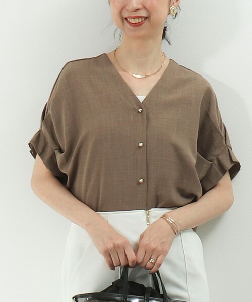 MICO COULIER(ミコクリエ)の「サップタンブラーシャツ(シャツ/ブラウス・レディース・キャメル/ラベンダー/チャコールグレー/グレイッシュベージュ・38)」の11枚目の写真