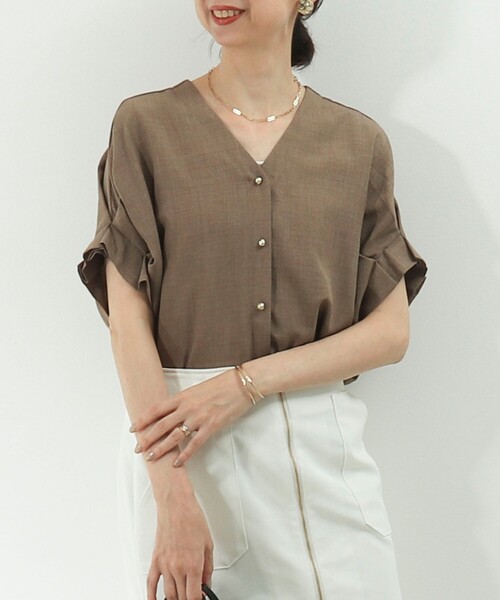 MICO COULIER(ミコクリエ)の「サップタンブラーシャツ(シャツ/ブラウス・レディース・キャメル/ラベンダー/チャコールグレー/グレイッシュベージュ・38)」の12枚目の写真