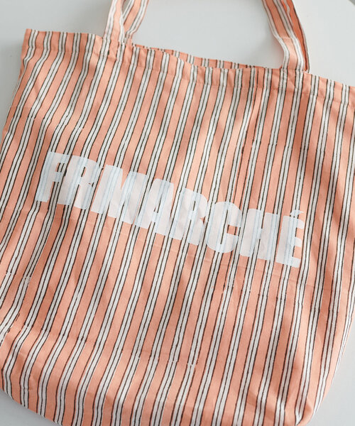 DISCOAT（ディスコート）の「【ふるりマルシェ】ブロックプリントストライプトートバッグ（トートバッグ・レディース・ブルー/イエロー/ピンク/グリーン・FREE）」の13枚目の写真