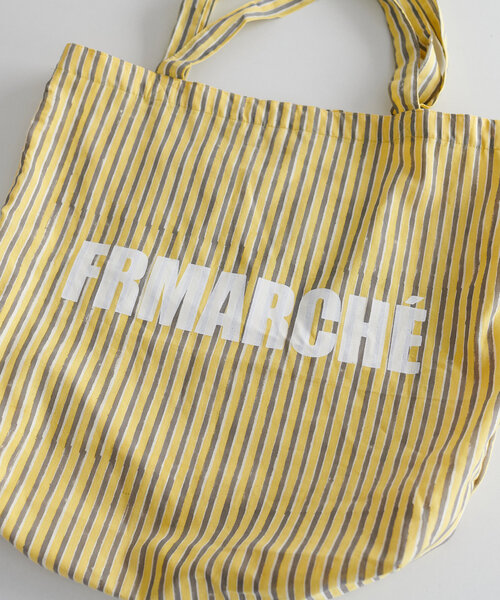 DISCOAT（ディスコート）の「【ふるりマルシェ】ブロックプリントストライプトートバッグ（トートバッグ・レディース・ブルー/イエロー/ピンク/グリーン・FREE）」の15枚目の写真