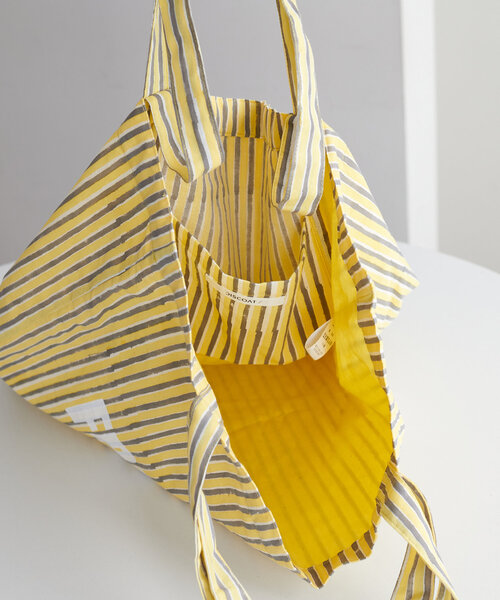 DISCOAT（ディスコート）の「【ふるりマルシェ】ブロックプリントストライプトートバッグ（トートバッグ・レディース・ブルー/イエロー/ピンク/グリーン・FREE）」の20枚目の写真