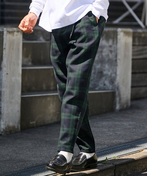 mp13721- Plaid Pattern Ankle Tapered Pants チェック柄