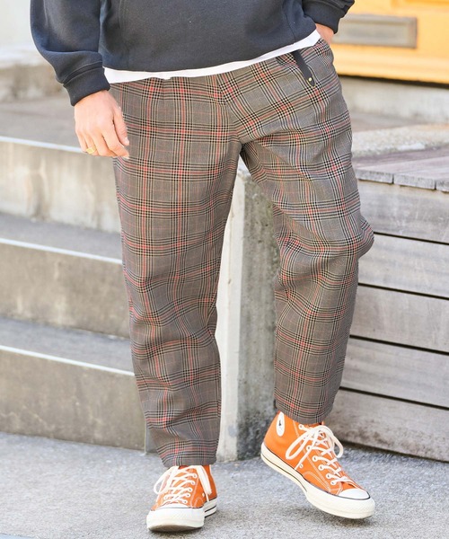 mp13721- Plaid Pattern Ankle Tapered Pants チェック柄テーパード