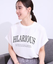 Cutie Blonde | 【洗える】ぽこぽこフレンチスリーブTシャツ(Tシャツ/カットソー)