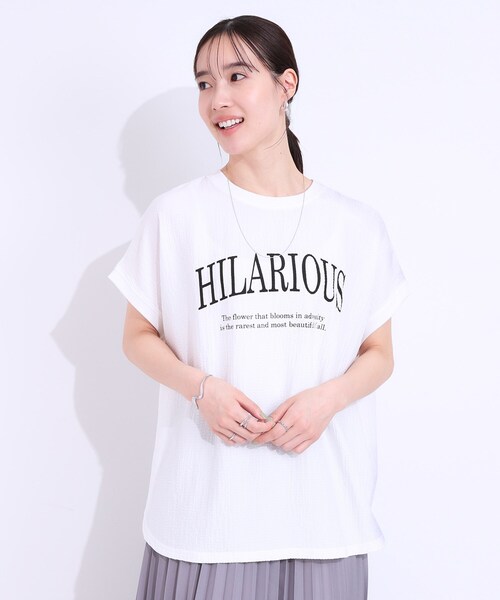 Cutie Blonde（キューティーブロンド）の「【洗える】ぽこぽこフレンチスリーブTシャツ（Tシャツ/カットソー・レディース・ホワイト系3/ホワイト系1/グレー系その他3/グリーン系その他2/ブラック系・00）」の18枚目の写真