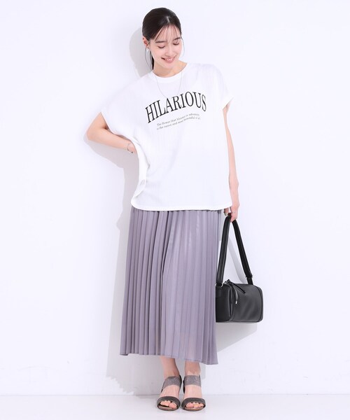 Cutie Blonde（キューティーブロンド）の「【洗える】ぽこぽこフレンチスリーブTシャツ（Tシャツ/カットソー・レディース・ホワイト系3/ホワイト系1/グレー系その他3/グリーン系その他2/ブラック系・00）」の20枚目の写真