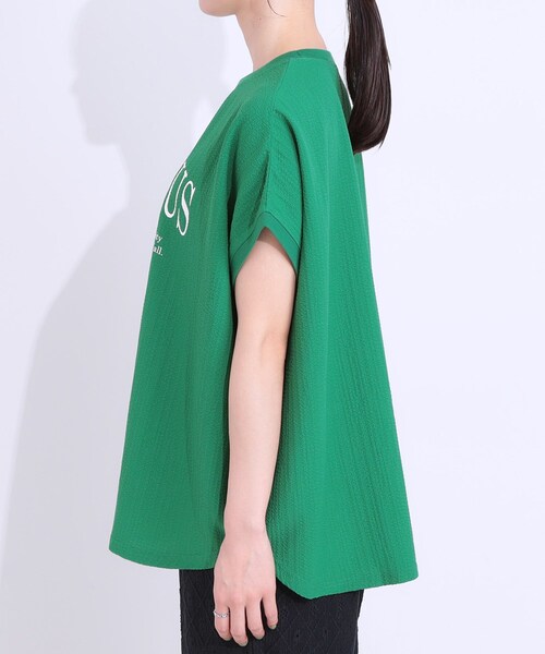 Cutie Blonde（キューティーブロンド）の「【洗える】ぽこぽこフレンチスリーブTシャツ（Tシャツ/カットソー・レディース・ホワイト系3/ホワイト系1/グレー系その他3/グリーン系その他2/ブラック系・00）」の7枚目の写真