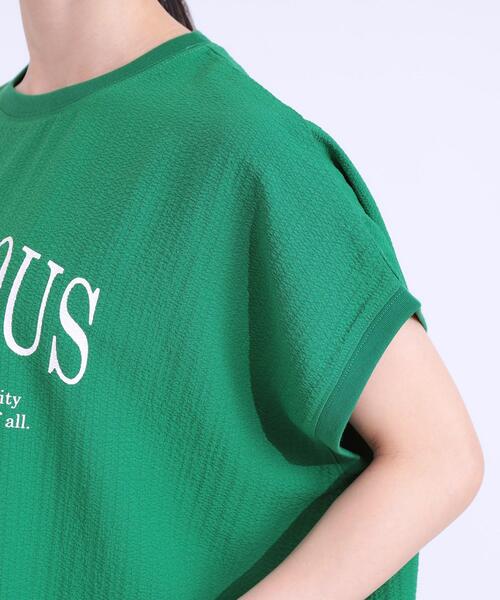 Cutie Blonde（キューティーブロンド）の「【洗える】ぽこぽこフレンチスリーブTシャツ（Tシャツ/カットソー・レディース・ホワイト系3/ホワイト系1/グレー系その他3/グリーン系その他2/ブラック系・00）」の10枚目の写真