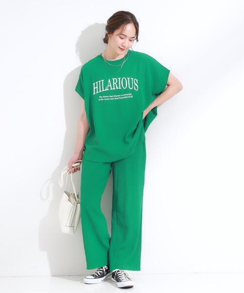 Cutie Blonde（キューティーブロンド）の「【洗える】ぽこぽこフレンチスリーブTシャツ（Tシャツ/カットソー・レディース・ホワイト系3/ホワイト系1/グレー系その他3/グリーン系その他2/ブラック系・00）」の13枚目の写真