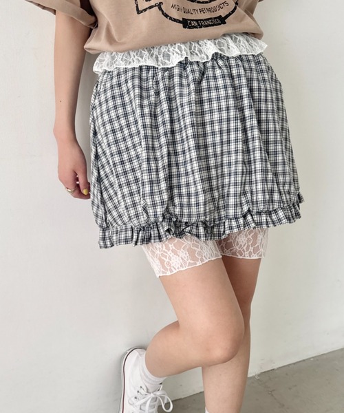 SIIILON フリルパンツ セール】シャイニードット裾フリルパンツ（その他パンツ