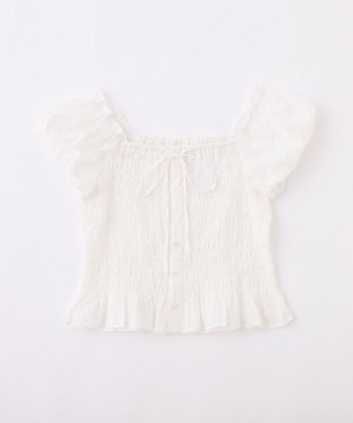 one after another NICE CLAUP（ワンアフターアナザーナイスクラップ）の「シャーリングブラウス（シャツ/ブラウス・レディース・ブラック/ホワイト/サックスブルー・FREE）」の16枚目の写真