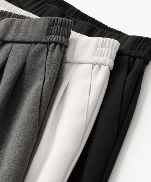 Beststore(ベストストア)の「エステルストレッチストレッチ センタープレス テーパードパンツ(スラックス・レディース・ホワイト/ブラック/グレー・S/M/L/XL)」の18枚目の写真