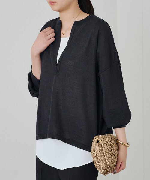 ‘20 Loungedress ラウンジドレス 和紙混ニット ドルマンスリーブ 20 Loungedress ラウンジドレス 和紙混ニット ドルマンスリーブ