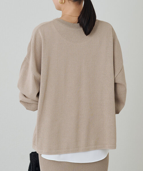 スキッパー和紙ニット　定価18700円　 ラウンジドレス Loungedress ニット セーター スキッパー和紙ニット レディース
