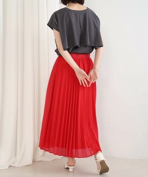 Bou Jeloud（ブージュルード）の「パンチングレザータックフレアスカート（スカート・レディース・グレー/ブラック/レッド・FREE）」の12枚目の写真