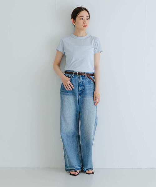 ATON(エイトン)の「ATON FRESCA SL JS TIGHT FIT T-SHIRTS(Tシャツ/カットソー・レディース・ホワイト/ピンク/ライトブルー/ブラック・2)」の21枚目の写真