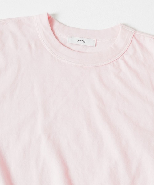 ATON(エイトン)の「ATON FRESCA SL JS TIGHT FIT T-SHIRTS(Tシャツ/カットソー・レディース・ホワイト/ピンク/ライトブルー/ブラック・2)」の8枚目の写真