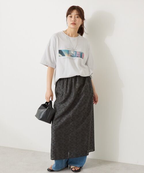 AMERICAN HOLIC（アメリカンホリック）の「ボックスフォトTシャツ（Tシャツ/カットソー・レディース・ライトグレー/オフホワイト/ブラック・M/L）」の14枚目の写真