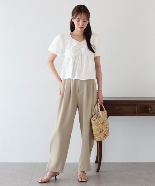 ペプラムパフスリーブブラウス（シャツ/ブラウス）｜BLUEEAST