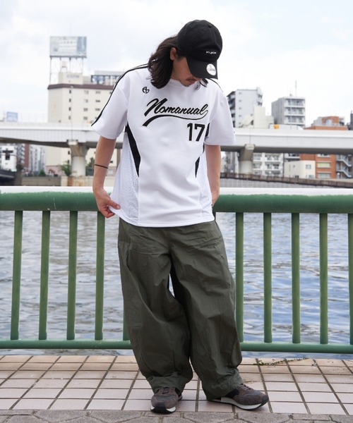 NOMANUAL（NOMANUAL）の「【NOMANUAL】スイープベースボールジャージ（Tシャツ/カットソー・メンズ・ホワイト/チャコール/ブラック・M/L）」の9枚目の写真